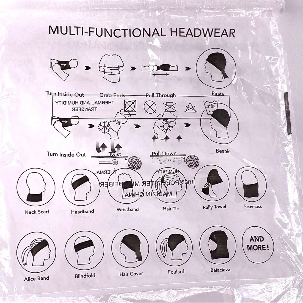 Multi Functional Seamless Headwear/Mask - One Size